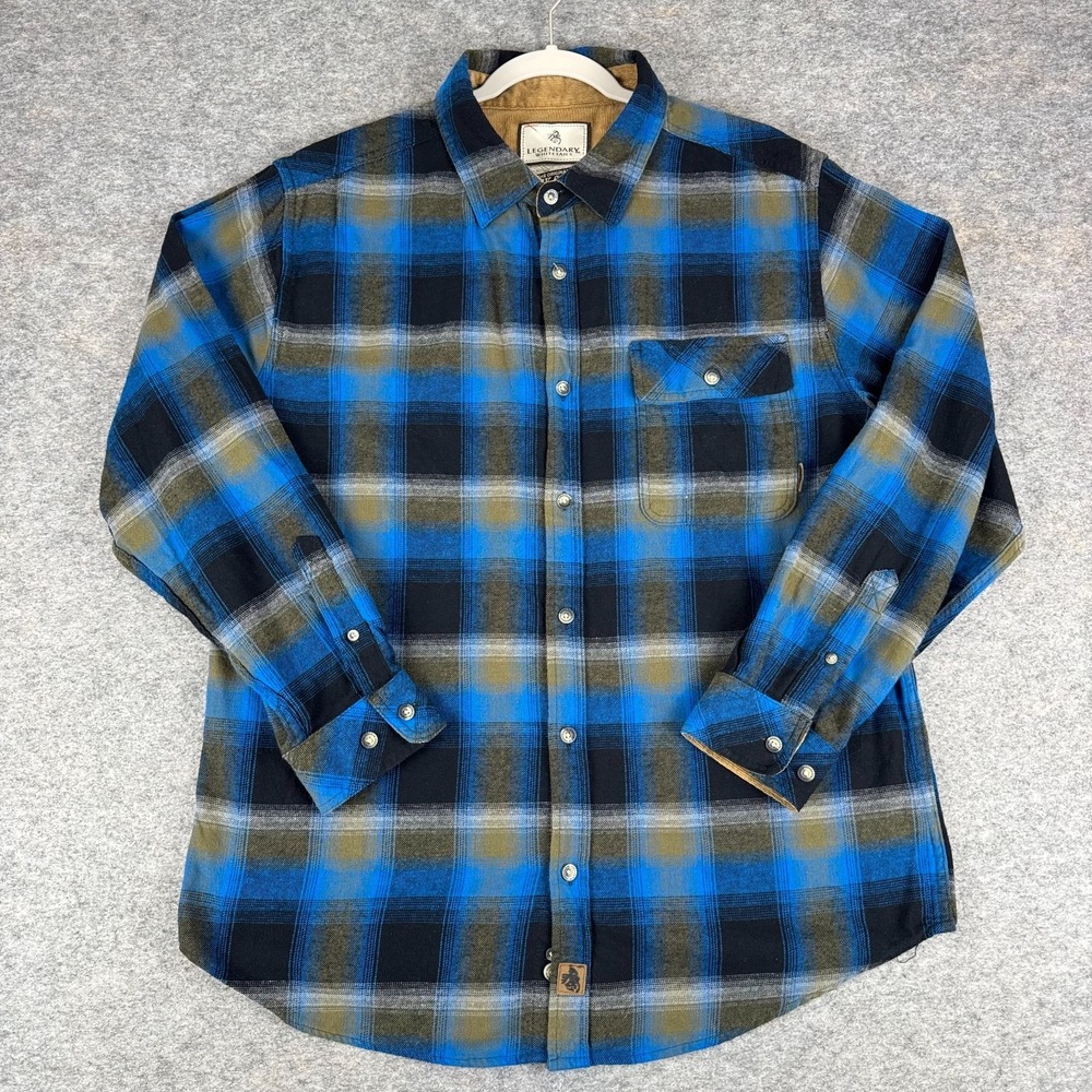 Legendary Whitetails Buck Camp Flannel Shirt Long Sleeve Plaid Mens Large L